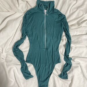 Urban Outfitters Out From Under Ribbed Zip Up Bodysuit